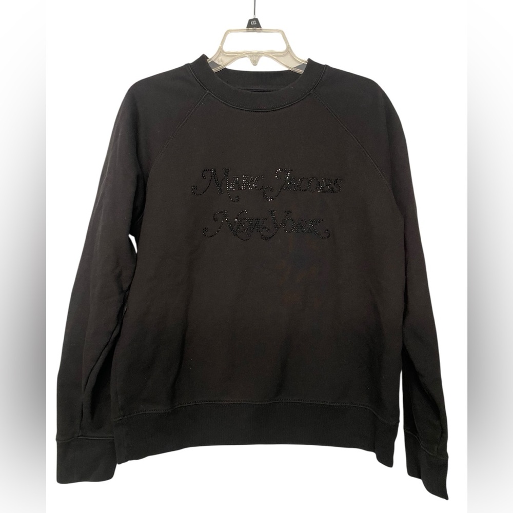 Marc Jacobs Black Sequined‎ THE LOGO Crew Neck Sweatshirt NWOT Medium